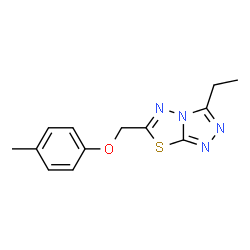 ChemSpider 2D Image | 3-Ethyl-6-[(4-methylphenoxy)methyl][1,2,4]triazolo[3,4-b][1,3,4]thiadiazole | C13H14N4OS