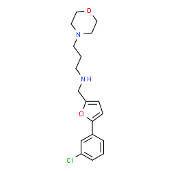 ChemSpider 2D Image | N-{[5-(3-Chlorophenyl)-2-furyl]methyl}-3-(4-morpholinyl)-1-propanamine | C18H23ClN2O2