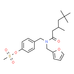 ChemSpider 2D Image | 4-{[(2-Furylmethyl)(3,5,5-trimethylhexanoyl)amino]methyl}phenyl methanesulfonate | C22H31NO5S