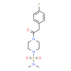 ChemSpider 2D Image | 4-[(4-Fluorophenyl)acetyl]-N,N-dimethyl-1-piperazinesulfonamide | C14H20FN3O3S