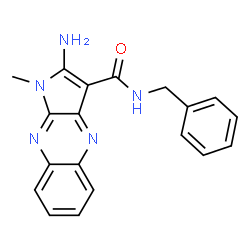 ChemSpider 2D Image | 2-Amino-N-benzyl-1-methyl-1H-pyrrolo[2,3-b]quinoxaline-3-carboxamide | C19H17N5O