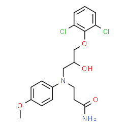 ChemSpider 2D Image | N~3~-[3-(2,6-Dichlorophenoxy)-2-hydroxypropyl]-N~3~-(4-methoxyphenyl)-beta-alaninamide | C19H22Cl2N2O4