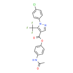 ChemSpider 2D Image | 4-Acetamidophenyl 1-(4-chlorophenyl)-5-(trifluoromethyl)-1H-pyrazole-4-carboxylate | C19H13ClF3N3O3