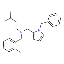 ChemSpider 2D Image | N-[(1-Benzyl-1H-pyrrol-2-yl)methyl]-3-methyl-N-(2-methylbenzyl)-1-butanamine | C25H32N2