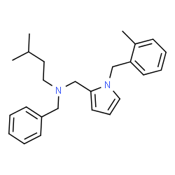 ChemSpider 2D Image | N-Benzyl-3-methyl-N-{[1-(2-methylbenzyl)-1H-pyrrol-2-yl]methyl}-1-butanamine | C25H32N2