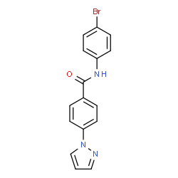 ChemSpider 2D Image | N-(4-Bromophenyl)-4-(1H-pyrazol-1-yl)benzamide | C16H12BrN3O