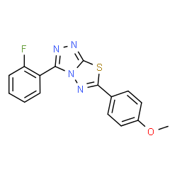 ChemSpider 2D Image | 3-(2-Fluorophenyl)-6-(4-methoxyphenyl)[1,2,4]triazolo[3,4-b][1,3,4]thiadiazole | C16H11FN4OS