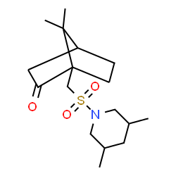 ChemSpider 2D Image | 1-{[(3,5-Dimethyl-1-piperidinyl)sulfonyl]methyl}-7,7-dimethylbicyclo[2.2.1]heptan-2-one | C17H29NO3S