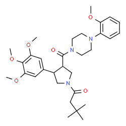 ChemSpider 2D Image | 1-[3-{[4-(2-Methoxyphenyl)-1-piperazinyl]carbonyl}-4-(3,4,5-trimethoxyphenyl)-1-pyrrolidinyl]-3,3-dimethyl-1-butanone | C31H43N3O6