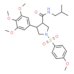 ChemSpider 2D Image | N-Isobutyl-1-[(4-methoxyphenyl)sulfonyl]-4-(3,4,5-trimethoxyphenyl)-3-pyrrolidinecarboxamide | C25H34N2O7S