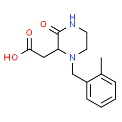ChemSpider 2D Image | [1-(2-Methylbenzyl)-3-oxo-2-piperazinyl]acetic acid | C14H18N2O3