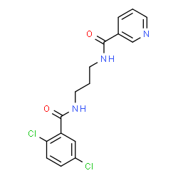 ChemSpider 2D Image | N-{3-[(2,5-Dichlorobenzoyl)amino]propyl}nicotinamide | C16H15Cl2N3O2