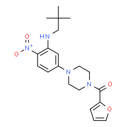 ChemSpider 2D Image | (4-{3-[(2,2-Dimethylpropyl)amino]-4-nitrophenyl}-1-piperazinyl)(2-furyl)methanone | C20H26N4O4