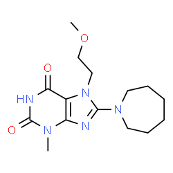 ChemSpider 2D Image | 8-Azepan-1-yl-7-(2-methoxy-ethyl)-3-methyl-3,7-dihydro-purine-2,6-dione | C15H23N5O3