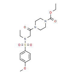 ChemSpider 2D Image | Ethyl 4-{N-ethyl-N-[(4-methoxyphenyl)sulfonyl]glycyl}-1-piperazinecarboxylate | C18H27N3O6S