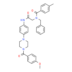 ChemSpider 2D Image | N-Benzyl-N-[2-({4-[4-(4-methoxybenzoyl)-1-piperazinyl]phenyl}amino)-2-oxoethyl]-4-methylbenzamide | C35H36N4O4