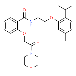 ChemSpider 2D Image | N-[2-(2-Isopropyl-5-methylphenoxy)ethyl]-2-[2-(4-morpholinyl)-2-oxoethoxy]benzamide | C25H32N2O5