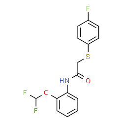 ChemSpider 2D Image | N-[2-(Difluoromethoxy)phenyl]-2-[(4-fluorophenyl)sulfanyl]acetamide | C15H12F3NO2S