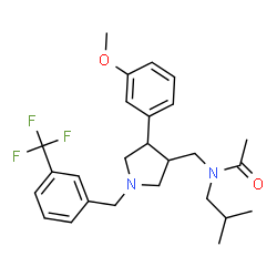 ChemSpider 2D Image | N-Isobutyl-N-({4-(3-methoxyphenyl)-1-[3-(trifluoromethyl)benzyl]-3-pyrrolidinyl}methyl)acetamide | C26H33F3N2O2