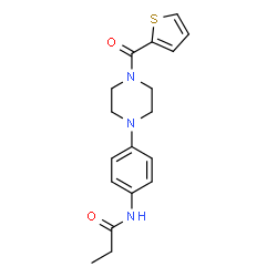 ChemSpider 2D Image | N-{4-[4-(2-Thienylcarbonyl)-1-piperazinyl]phenyl}propanamide | C18H21N3O2S