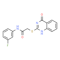ChemSpider 2D Image | acetamide, N-(3-fluorophenyl)-2-[(4-hydroxy-2-quinazolinyl)thio]- | C16H12FN3O2S