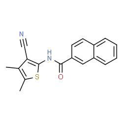 ChemSpider 2D Image | N-(3-Cyano-4,5-dimethyl-2-thienyl)-2-naphthamide | C18H14N2OS