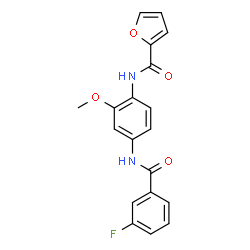 ChemSpider 2D Image | N-{4-[(3-Fluorobenzoyl)amino]-2-methoxyphenyl}-2-furamide | C19H15FN2O4