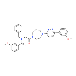 ChemSpider 2D Image | N-Benzyl-3-methoxy-N-(2-{4-[6-(3-methoxyphenyl)-3-pyridazinyl]-1,4-diazepan-1-yl}-2-oxoethyl)benzamide | C33H35N5O4