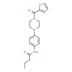 ChemSpider 2D Image | N-{4-[4-(2-Furoyl)-1-piperazinyl]phenyl}butanamide | C19H23N3O3