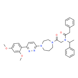 ChemSpider 2D Image | N-(2-{4-[6-(2,4-Dimethoxyphenyl)-3-pyridazinyl]-1,4-diazepan-1-yl}-2-oxoethyl)-2-phenyl-N-(1-phenylethyl)acetamide | C35H39N5O4