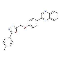 ChemSpider 2D Image | 2-(4-{[5-(4-Methylphenyl)-1,3,4-oxadiazol-2-yl]methoxy}phenyl)quinoxaline | C24H18N4O2