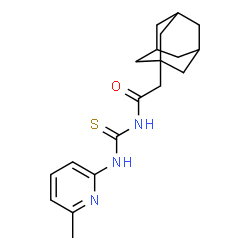 ChemSpider 2D Image | 2-(Adamantan-1-yl)-N-[(6-methyl-2-pyridinyl)carbamothioyl]acetamide | C19H25N3OS