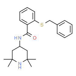 ChemSpider 2D Image | 2-(Benzylsulfanyl)-N-(2,2,6,6-tetramethyl-4-piperidinyl)benzamide | C23H30N2OS