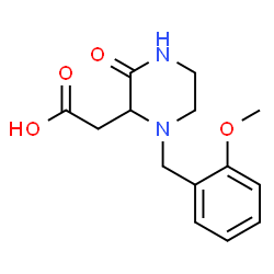 ChemSpider 2D Image | [1-(2-Methoxybenzyl)-3-oxo-2-piperazinyl]acetic acid | C14H18N2O4