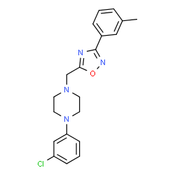 ChemSpider 2D Image | 1-(3-Chlorophenyl)-4-{[3-(3-methylphenyl)-1,2,4-oxadiazol-5-yl]methyl}piperazine | C20H21ClN4O