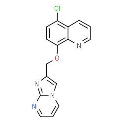 ChemSpider 2D Image | 5-Chloro-8-(imidazo[1,2-a]pyrimidin-2-ylmethoxy)quinoline | C16H11ClN4O