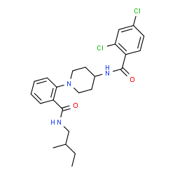ChemSpider 2D Image | 2,4-Dichloro-N-(1-{2-[(2-methylbutyl)carbamoyl]phenyl}-4-piperidinyl)benzamide | C24H29Cl2N3O2