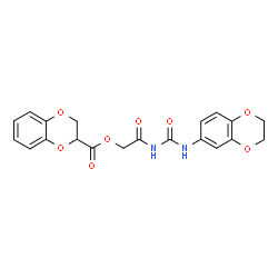 ChemSpider 2D Image | 2-[(2,3-Dihydro-1,4-benzodioxin-6-ylcarbamoyl)amino]-2-oxoethyl 2,3-dihydro-1,4-benzodioxine-2-carboxylate | C20H18N2O8