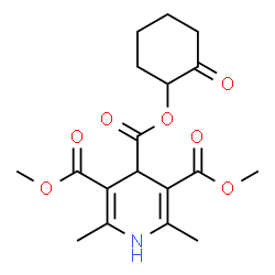 ChemSpider 2D Image | 3,5-Dimethyl 4-(2-oxocyclohexyl) 2,6-dimethyl-1,4-dihydro-3,4,5-pyridinetricarboxylate | C18H23NO7