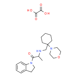 ChemSpider 2D Image | 1-(2,3-Dihydro-1H-indol-1-yl)-2-({[1-(4-morpholinyl)cyclohexyl]methyl}amino)-1-propanone ethanedioate (1:1) | C24H35N3O6