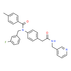 ChemSpider 2D Image | N-(3-Fluorobenzyl)-4-methyl-N-(4-{2-oxo-2-[(3-pyridinylmethyl)amino]ethyl}phenyl)benzamide | C29H26FN3O2