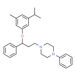 ChemSpider 2D Image | 1-[3-(3-Isopropyl-5-methylphenoxy)-3-phenylpropyl]-4-phenylpiperazine | C29H36N2O