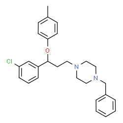 ChemSpider 2D Image | 1-Benzyl-4-[3-(3-chlorophenyl)-3-(4-methylphenoxy)propyl]piperazine | C27H31ClN2O