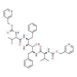 ChemSpider 2D Image | 3-Pyridinylmethyl [(5S,8S,9R,10S,11S,14S)-8,11-dibenzyl-9,10-dihydroxy-5-isopropyl-15-methyl-3,6,13-trioxo-1-(3-pyridinyl)-2-oxa-4,7,12-triazahexadecan-14-yl]carbamate | C42H52N6O8
