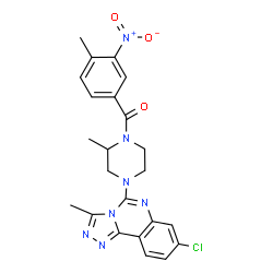 ChemSpider 2D Image | [4-(8-Chloro-3-methyl[1,2,4]triazolo[4,3-c]quinazolin-5-yl)-2-methyl-1-piperazinyl](4-methyl-3-nitrophenyl)methanone | C23H22ClN7O3