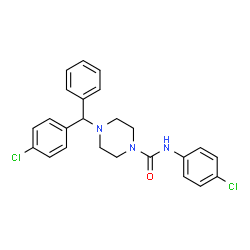 ChemSpider 2D Image | N-(4-Chlorophenyl)-4-[(4-chlorophenyl)(phenyl)methyl]-1-piperazinecarboxamide | C24H23Cl2N3O