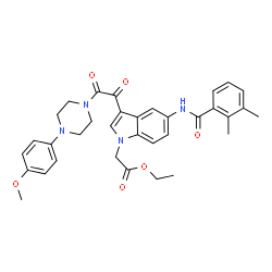 ChemSpider 2D Image | Ethyl (5-[(2,3-dimethylbenzoyl)amino]-3-{[4-(4-methoxyphenyl)-1-piperazinyl](oxo)acetyl}-1H-indol-1-yl)acetate | C34H36N4O6