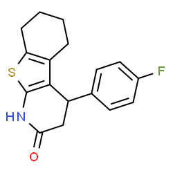 ChemSpider 2D Image | 4-(4-Fluorophenyl)-3,4,5,6,7,8-hexahydro[1]benzothieno[2,3-b]pyridin-2(1H)-one | C17H16FNOS