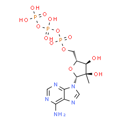 ChemSpider 2D Image | 2'-C-Methyladenosine 5'-(tetrahydrogen triphosphate) | C11H18N5O13P3