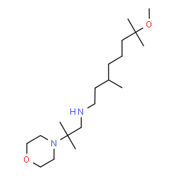 ChemSpider 2D Image | 7-Methoxy-3,7-dimethyl-N-[2-methyl-2-(4-morpholinyl)propyl]-1-octanamine | C19H40N2O2